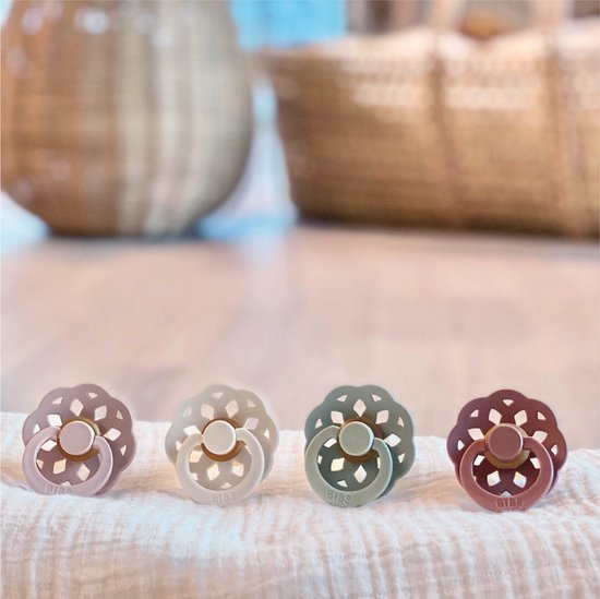 BiBS - Boheme Pacifier - Maat 1 - Fopspeen - 2 stuks - Woodchuck / Blush van BIBS — afbeelding 5