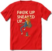 Casual vos quote T-Shirt Grappig | Dieren honden Kleding Kado Heren / Dames | Animal Skateboard Cadeau shirt - Rood - M