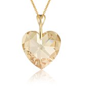 Montebello Ketting Mila HG562 - Swarovski® Hart - 925 Zilver Verguld - Ø18mm - 50cm