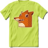 Friendly fox T-Shirt Grappig | Dieren vos Kleding Kado Heren / Dames | Animal Skateboard Cadeau shirt - Groen - 3XL