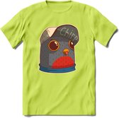 Chirp vogel T-Shirt Grappig | Dieren Kleding Kado Heren / Dames | Animal Skateboard Cadeau shirt - Groen - S