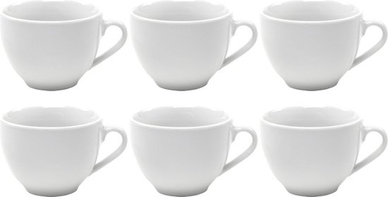 Maak plaats Typisch passie Koffie Kopjes – Koffiekopjes – Koffiemokken – Cappuccino – Set van 6 –  Porselein – 250... | bol.com