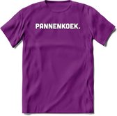 Pannenkoek - Snack T-Shirt | Grappig Verjaardag Kleding Cadeau | Eten En Snoep Shirt | Dames - Heren - Unisex Tshirt | - Paars - S