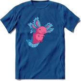 Schattig Axolotl T-Shirt Grappig | Dieren amfibieën Kleding Kado Heren / Dames | Animal Cadeau shirt - Donker Blauw - XL