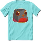 Casual duif T-Shirt Grappig | Dieren vogels Kleding Kado Heren / Dames | Animal Skateboard Cadeau shirt - Licht Blauw - M