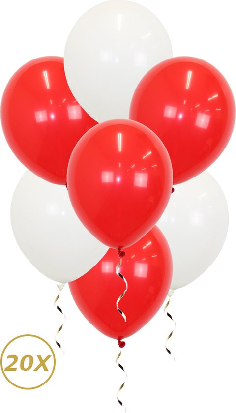 Valentijn Decoratie Rode Witte Helium Ballonnen Feest Versiering Valentijn Ballon - 20 Stuks
