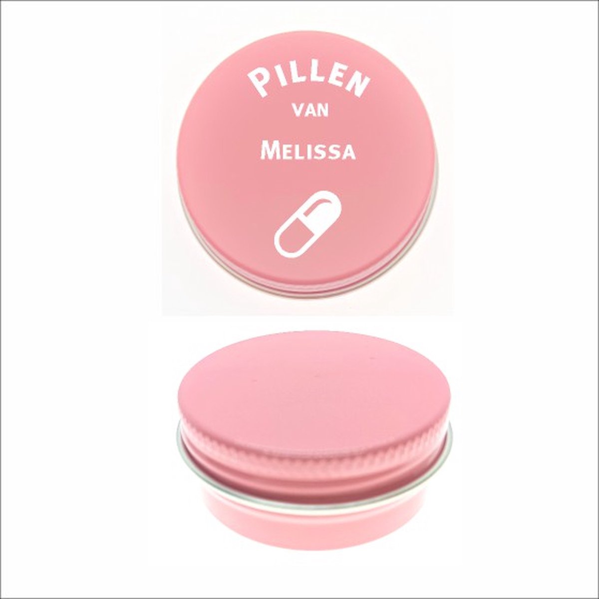 Goedkoopste Pillen Blikje Met Naam Gravering - Melissa