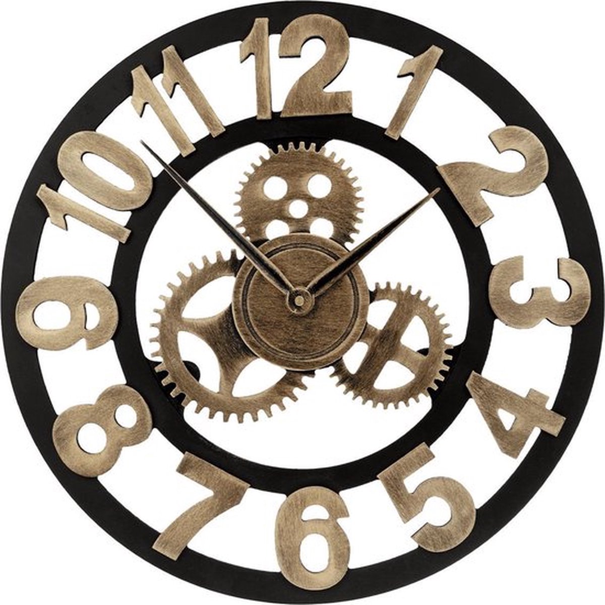 NeXtime NE-3283ZW Gear Klok William Bewegende Tandwielen 50 cm Zwart