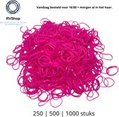 Roze Elastiekjes - 250 stuks - Elastiek - Dun - Vlechtjes - Haar Elastiekjes - Haaraccessoires - Dames Meisjes Kinderen Baby's - Wegwerp Elastische Haarbanden - Gratis Verzending