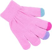 Roze handschoenen, geschikt voor touchscreens