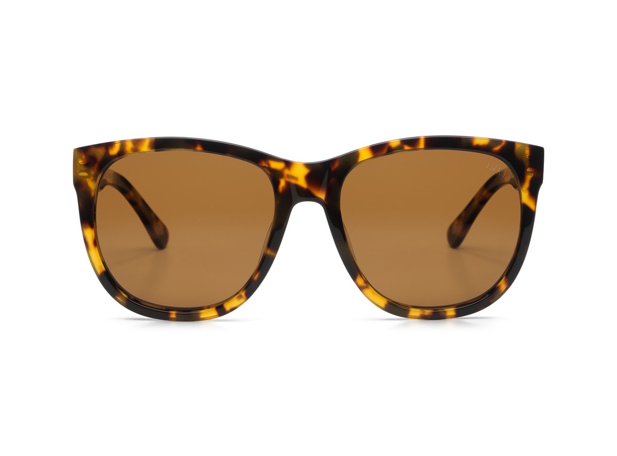 IKKI PORTE 99-4 Dames Zonnebril - Handgemaakt - Plantaardig Acetaat - Licht Turtle - Bruin