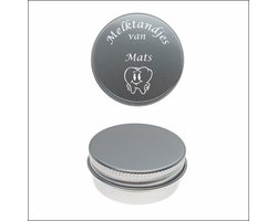 Melktanden Blikje Met Naam Gravering - Mats