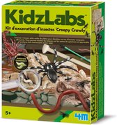 4M Kidzlabs: OPGRAAFKIT INSECTEN 'CREEPY CRAWLY' / F R A N S T A L I G E VERPAKKING, in doos 17x22x6cm, 5+