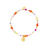 Color beads bracelet coin - Yehwang - Armband - One size - Goud/Multi