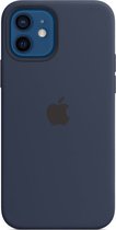 Siliconenhoesje met MagSafe voor iPhone 12 (Pro) - Donkermarineblauw