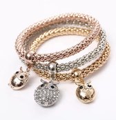 Verzilverde Bedelarmband | 17 cm | Verzilverde Armband | Rose Kleur | Armband zonder Bedel | Verzilverd | Cadeau Kerst / Sinterklaas / Feestdagen Tip | Geschikt voor Pandora Bedels