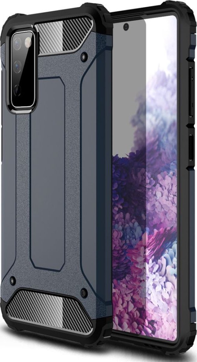 Mobigear Hoesje geschikt voor Samsung Galaxy S20 FE Telefoonhoesje Hardcase | Mobigear Outdoor Backcover Shockproof | Schokbestendig Galaxy S20 FE Telefoonhoesje | Anti Shock Proof - Marineblauw