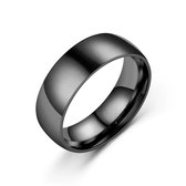 Nixnix - Stalen ring Zwart - Mannen en vrouwen - Cadeautip - 21mm - Size 12