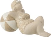 J-Line Vrouw Badpak Bal Keramiek Beige Set van 3 stuks