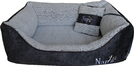 NapZZZ Hondenmand Divan met kussen Eco grijs XS: 70x50xH25 cm