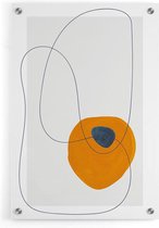 Walljar - Orange Circle - Muurdecoratie - Plexiglas schilderij