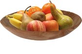 Fruitschaal teak hout 37 cm - Decoratieve schalen voor groente en fruit