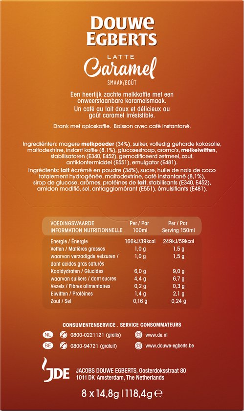 Douwe Egberts Pampering coffee Latte Caramel Instant coffee - 5 x 8 sachets