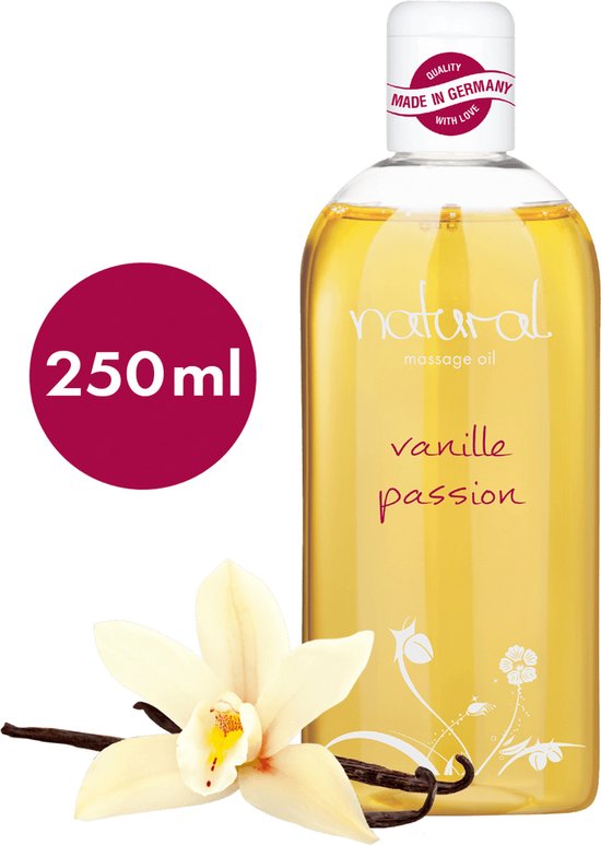 Natural Wellness massageolie, erotische massageolie, sexy vanillegeur, 250 ml