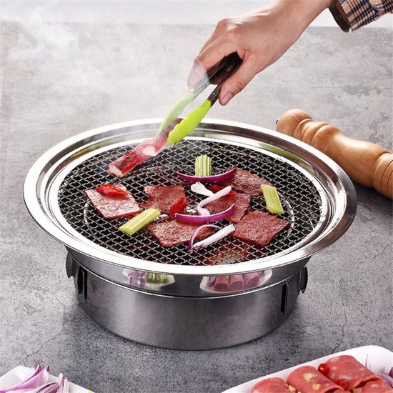 Grill – Barbecue Grill – Draagbaar Ontwerp – Inklapbaar – Barbecue – Geschikt Voor Houtskool – Tafelgrill – Ideaal Voor Op een Feest – Zwart