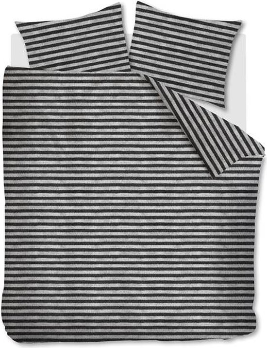 Ariadne at Home Knit Stripes dekbedovertrek - Tweepersoons - 200x200/220 - Zwart Wit