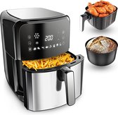 VANDENBERG Hete Lucht Friteuse - 5,5L - 12 Programma's - 1700W - Airfryer - Geen Olie&Vet - Brood&Braadmand - Non Stick, Touchscreen, Cool-Touch [Energieklasse A+]