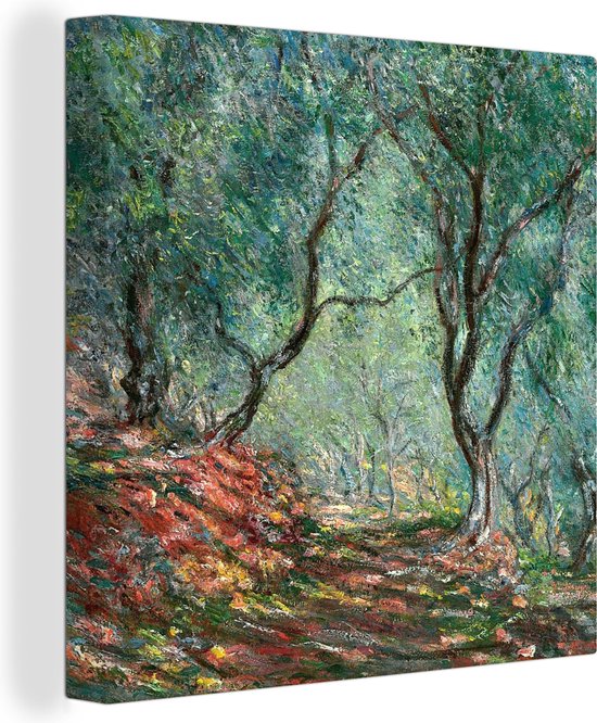 Canvas Schilderij Olive Tree Wood in the Moreno Garden - Schilderij van Claude Monet - 90x90 cm - Wanddecoratie