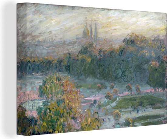 Tableau Toile Le Jardin des Tuileries - Peinture de Claude Monet - 30x20 cm - Décoration murale