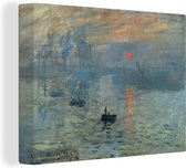 Canvas Schilderij De rijzende zon - Schilderij van Claude Monet - 80x60 cm - Wanddecoratie