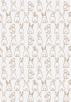 Roomblush - Behang Bunnies - Terracotta - Vliesbehang - 200cm x 285cm