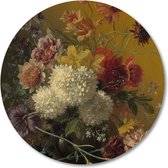 Muurcirkel van Het Stilleven met bloemen van Georgius Jacobus Johannes van Os