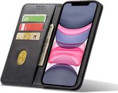 Smartphonica iPhone 11 leren hoesje met magnetische sluiting - Zwart / Kunstleer / Book Case geschikt voor Apple iPhone 11