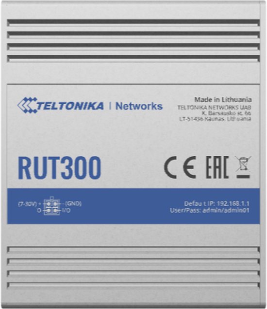 TELTONIKA TK-RUT300 Router Industrieel - 5x RJ45