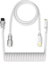 Keycap World - Wit - Coiled Cable Usb C - Coiled Cable - USB C kabel - Keycaps - Keycap - Usb C - Mechanisch Toetsenbord