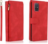 Book Case Samsung Galaxy A71 | Hoogwaardig PU Leren Telefoonhoesje | Pasjeshouder | Rood
