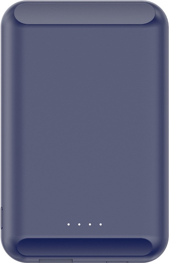 Powerbank voor iPhone 14 / 13 en 12 - Magnetisch Draadloze Oplader - Draadloze Powerbank met Magnetische Magneet 5.000 mAh - Wireless Charger - Blauw