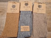 3 Paar - Alpaca Wollen Sokken -  Maat 40-43 - Thermo - Unisex - Wintersokken - Huissokken - Vrijetijd Sokken - Werksokken