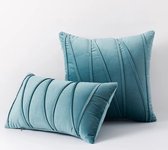 Velvet kussenhoes - Sierkussenhoes - Fluweel - Set van 2 - Turquoise