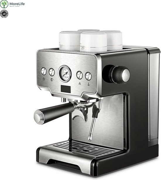 MoreLife Koffiemachine - met bonen Espresso Machine - Cappuccino...
