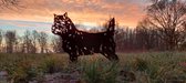 Metalendier - tuinbeeld - zwart gecoat - Cairn Terrier - 45 x 53 -NL Fabrikaat