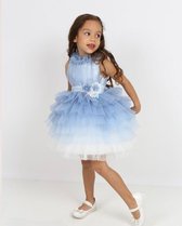 meisjes feestjurk blauw - Prinsessen jurk - kinderfeestjurk - tutujurk 80-86