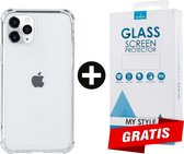 Crystal Backcase Transparant Shockproof Hoesje iPhone 11 Pro Max - Gratis Screen Protector - Telefoonhoesje - Smartphonehoesje