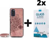 Backcover Fashion Mini Wallet Hoesje Samsung Galaxy S20 Roségoud - 2x Gratis Screen Protector - Telefoonhoesje - Smartphonehoesje