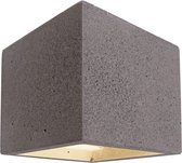 Kapego Surface mounted wall lamp, Cube, bulb(s) not included, constant voltage, 220-240V AC/50-60Hz, number of bases: 1, G9, 1x max. 25,00 W, concrete, dark gray, paintable, IP20