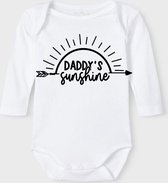 Baby Rompertje met tekst 'Daddy's sunshine' | Lange mouw l | wit zwart | maat 62/68 | cadeau | Kraamcadeau | Kraamkado